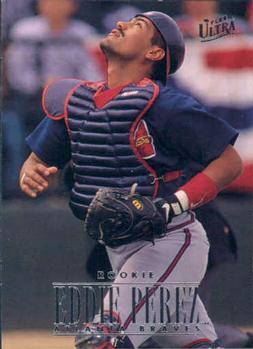 #444 Eddie Perez - Atlanta Braves - 1996 Ultra Baseball