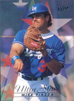 #587 Mike Piazza - Los Angeles Dodgers - 1996 Ultra Baseball