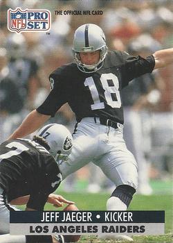 #829 Jeff Jaeger - Los Angeles Raiders - 1991 Pro Set Football