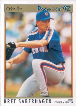 #82 Bret Saberhagen - New York Mets - 1992 O-Pee-Chee Premier Baseball