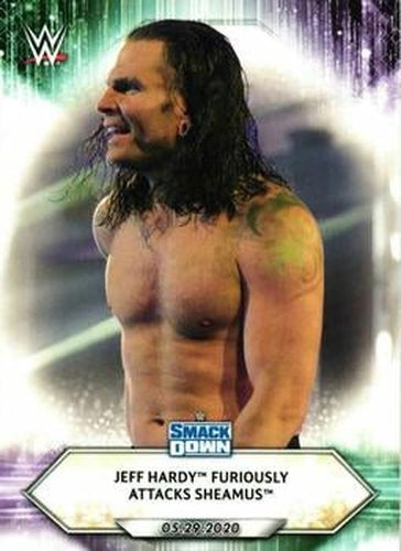 #82 Jeff Hardy Furiously Attacks Sheamus - 2021 Topps WWE Wrestling