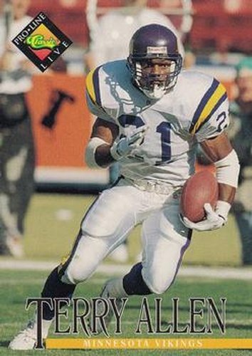 #82 Terry Allen - Minnesota Vikings - 1994 Pro Line Live Football