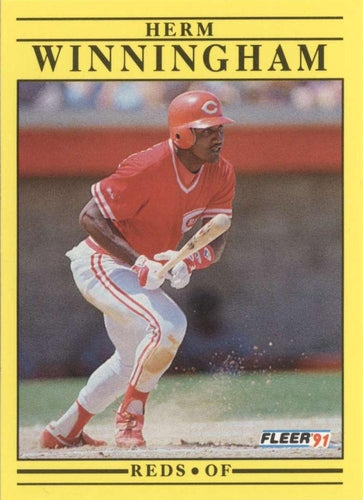 #82 Herm Winningham - Cincinnati Reds - 1991 Fleer Baseball