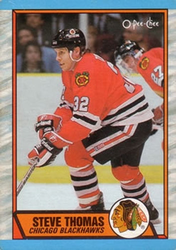#82 Steve Thomas - Chicago Blackhawks - 1989-90 O-Pee-Chee Hockey