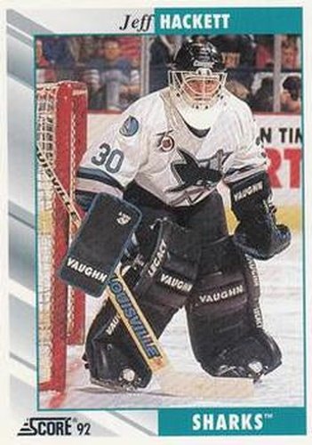 #82 Jeff Hackett - San Jose Sharks - 1992-93 Score USA Hockey