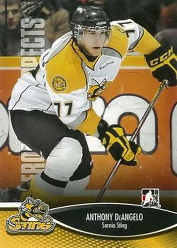 #82 Anthony DeAngelo - Sarnia Sting - 2012-13 In The Game Heroes and Prospects Hockey