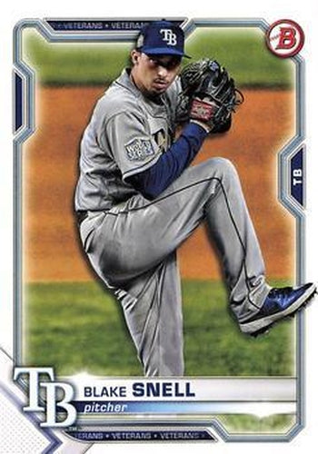 #82 Blake Snell - Tampa Bay Rays - 2021 Bowman Baseball