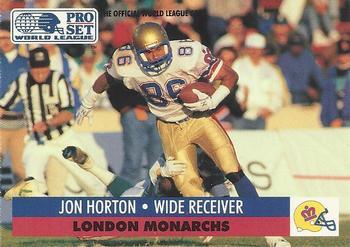 #82 Jon Horton - London Monarchs - 1991 Pro Set WLAF Football