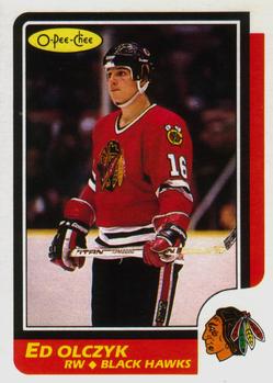 #82 Ed Olczyk - Chicago Blackhawks - 1986-87 O-Pee-Chee Hockey