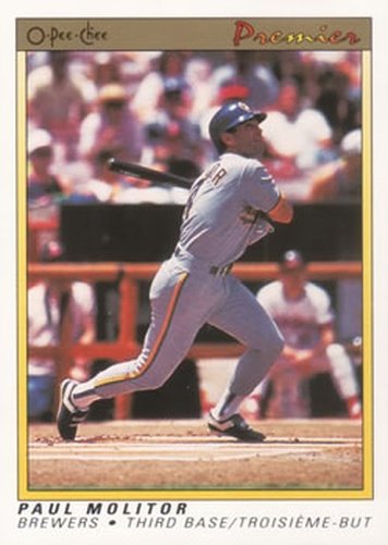 #82 Paul Molitor - Milwaukee Brewers - 1991 O-Pee-Chee Premier Baseball