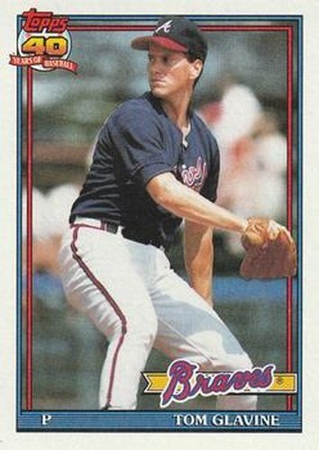 #82 Tom Glavine - Atlanta Braves - 1991 Topps Baseball