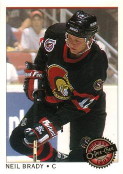 #82 Neil Brady - Ottawa Senators - 1992-93 O-Pee-Chee Premier Hockey