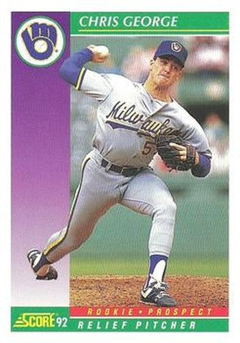 #835 Chris George - Milwaukee Brewers - 1992 Score Baseball