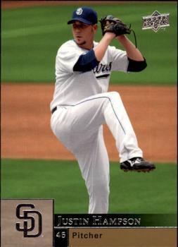 #835 Justin Hampson - San Diego Padres - 2009 Upper Deck Baseball