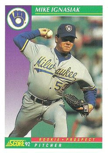 #837 Mike Ignasiak - Milwaukee Brewers - 1992 Score Baseball