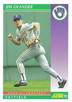 #839 Jim Olander - Milwaukee Brewers - 1992 Score Baseball