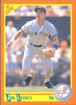 #83T Jim Leyritz - New York Yankees - 1990 Score Rookie & Traded Baseball
