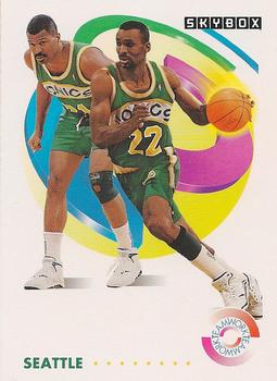 #483 Eddie Johnson / Ricky Pierce - Seattle SuperSonics - 1991-92 SkyBox Basketball