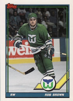 #83 Rob Brown - Hartford Whalers - 1991-92 Topps Hockey