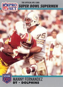 #83 Manny Fernandez - Miami Dolphins - 1990-91 Pro Set Super Bowl XXV Silver Anniversary Football