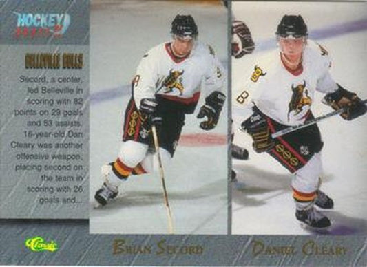 #83 Brian Secord / Daniel Cleary / Radim Bicanek / Sean Brown - Belleville Bulls - 1995 Classic Hockey