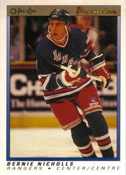 #83 Bernie Nicholls - New York Rangers - 1990-91 O-Pee-Chee Premier Hockey