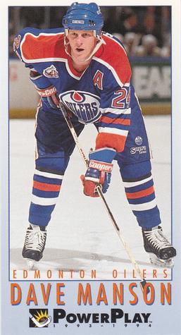 #83 Dave Manson - Edmonton Oilers - 1993-94 Fleer PowerPlay Hockey