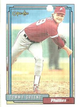 #83 Tommy Greene - Philadelphia Phillies - 1992 O-Pee-Chee Baseball