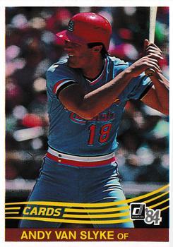 #83 Andy Van Slyke - St. Louis Cardinals - 1984 Donruss Baseball