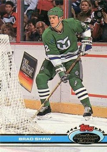 #83 Brad Shaw - Hartford Whalers - 1991-92 Stadium Club Hockey