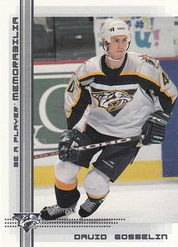 #83 David Gosselin - Nashville Predators - 2000-01 Be a Player Memorabilia Hockey
