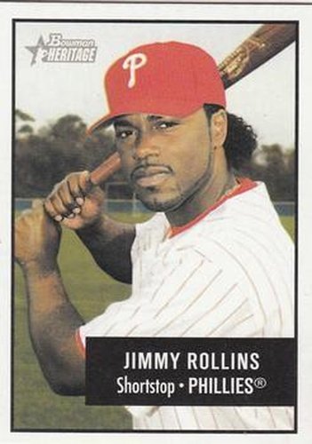 #83 Jimmy Rollins - Philadelphia Phillies - 2003 Bowman Heritage Baseball