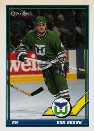 #83 Rob Brown - Hartford Whalers - 1991-92 O-Pee-Chee Hockey