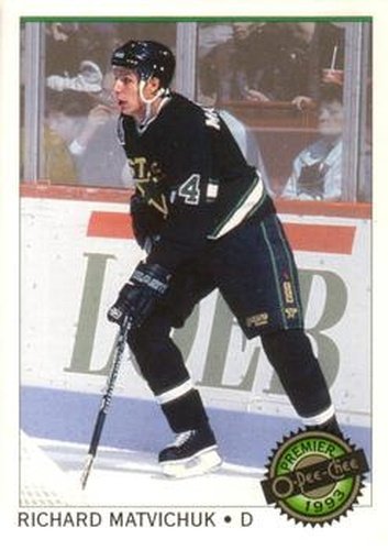 #83 Richard Matvichuk - Minnesota North Stars - 1992-93 O-Pee-Chee Premier Hockey