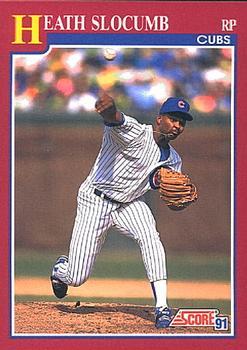 #84T Heathcliff Slocumb - Chicago Cubs - 1991 Score Rookie & Traded Baseball