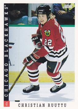 #84 Christian Ruuttu - Chicago Blackhawks - 1993-94 Score Canadian Hockey