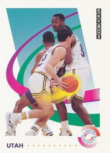 #484 Karl Malone / John Stockton - Utah Jazz - 1991-92 SkyBox Basketball