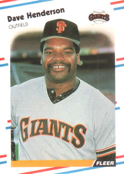 #84 Dave Henderson - San Francisco Giants - 1988 Fleer Baseball