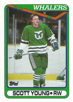 #84 Scott Young - Hartford Whalers - 1990-91 Topps Hockey