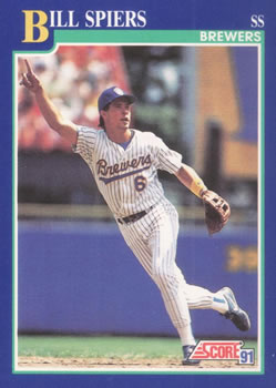 #84 Bill Spiers - Milwaukee Brewers - 1991 Score Baseball