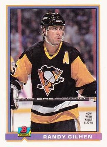 #84 Randy Gilhen - Los Angeles Kings - 1991-92 Bowman Hockey