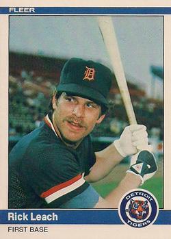 #84 Rick Leach - Detroit Tigers - 1984 Fleer Baseball