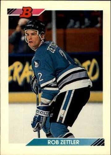 #84 Rob Zettler - San Jose Sharks - 1992-93 Bowman Hockey