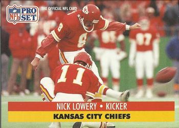 #184 Nick Lowery - Kansas City Chiefs - 1991 Pro Set Football