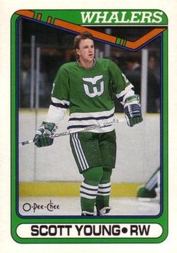 #84 Scott Young - Hartford Whalers - 1990-91 O-Pee-Chee Hockey