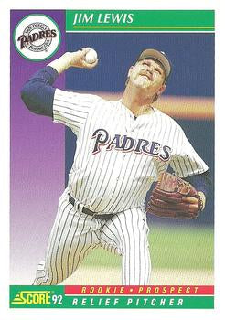 #852 Jim Lewis - San Diego Padres - 1992 Score Baseball