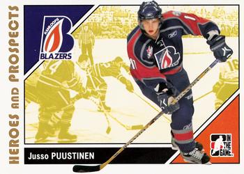 #58 Jusso Puustinen - Kamloops Blazers - 2007-08 In The Game Heroes and Prospects Hockey
