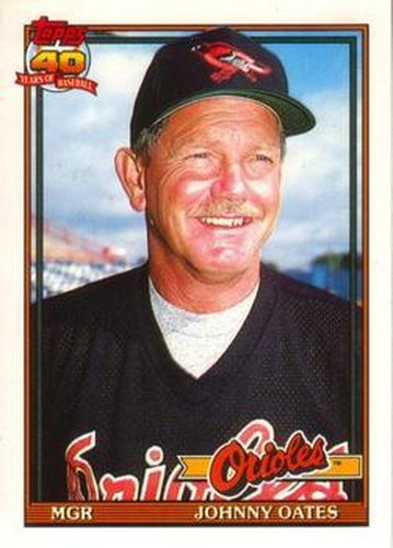 #85T Johnny Oates - Baltimore Orioles - 1991 Topps Traded Baseball