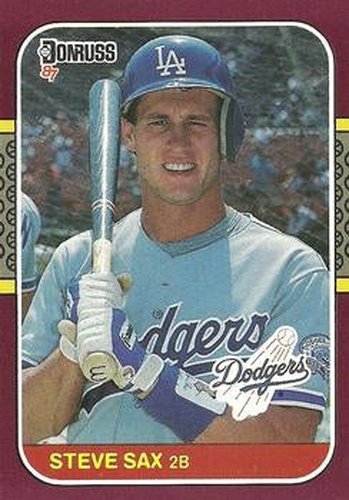 #85 Steve Sax - Los Angeles Dodgers - 1987 Donruss Opening Day Baseball