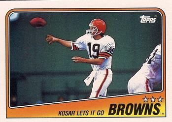 #85 Browns Team Leaders - Bernie Kosar - Cleveland Browns - 1988 Topps Football